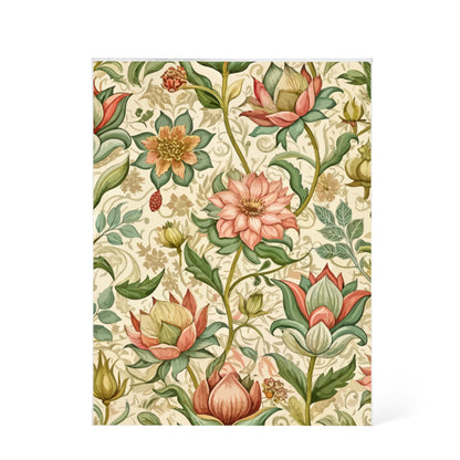 Folk Floral Pattern, Himalayan Inspired 02 - 5.25" x 7" Acrylic Block