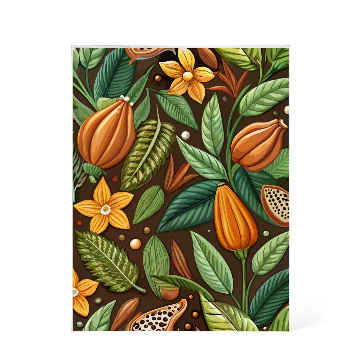 Folk Floral Pattern, Mayan Inspired 02 - 5.25" x 7" Acrylic Block
