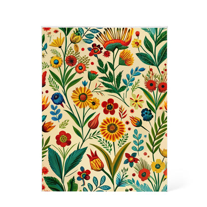 Folk Floral Pattern, Bulgarian Inspired 01 - 5.25" x 7" Acrylic Block