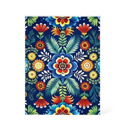 Folk Floral Pattern, Polish Inspired 04 - 5.25" x 7" Acrylic Block