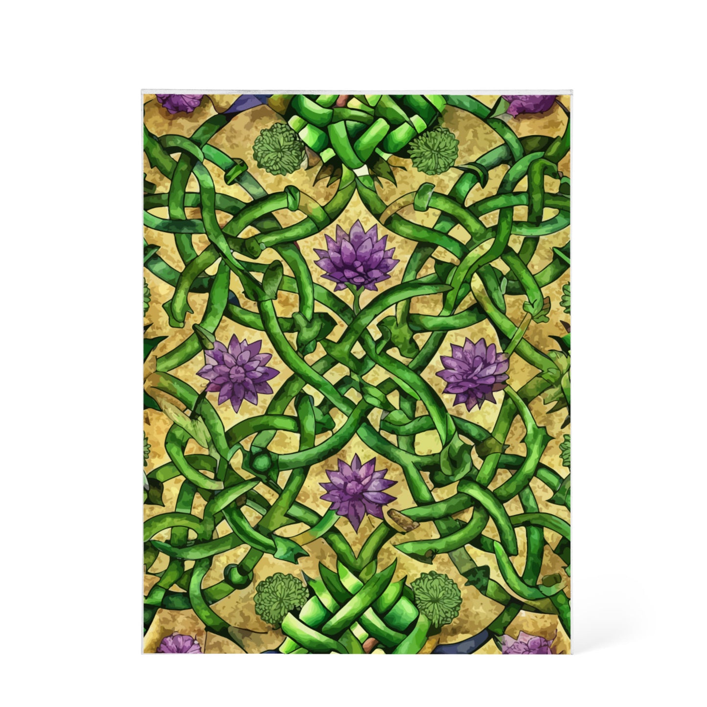 Folk Floral Pattern, Celtic Inspired 06 - 5.25" x 7" Acrylic Block