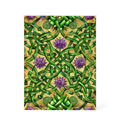 Folk Floral Pattern, Celtic Inspired 06 - 5.25" x 7" Acrylic Block