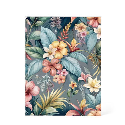 Folk Floral Pattern, Balinese Inspired 08 - 5.25" x 7" Acrylic Block