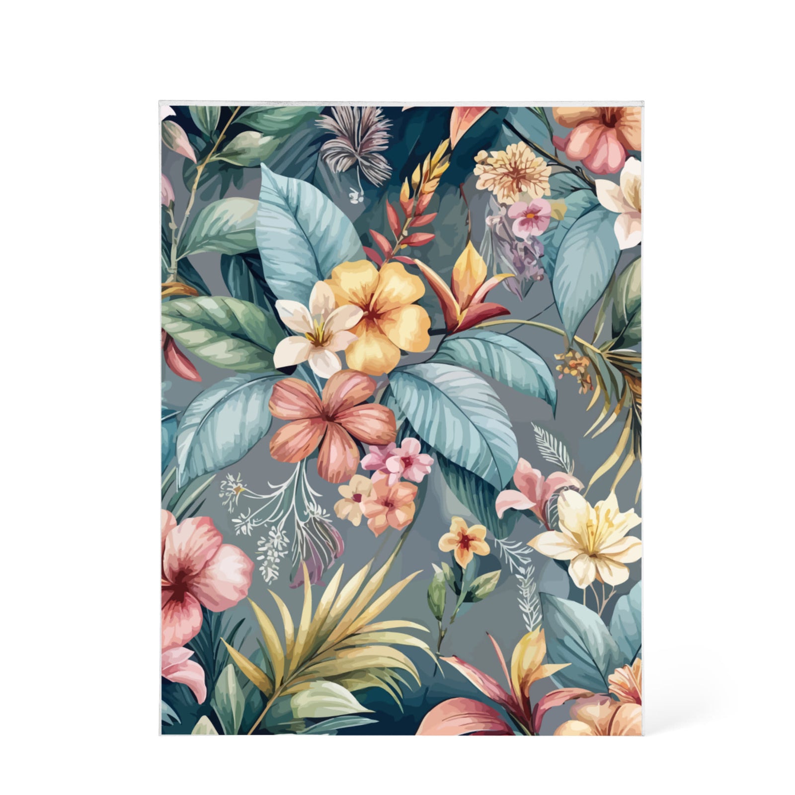 Folk Floral Pattern, Balinese Inspired 08 - 5.25" x 7" Acrylic Block