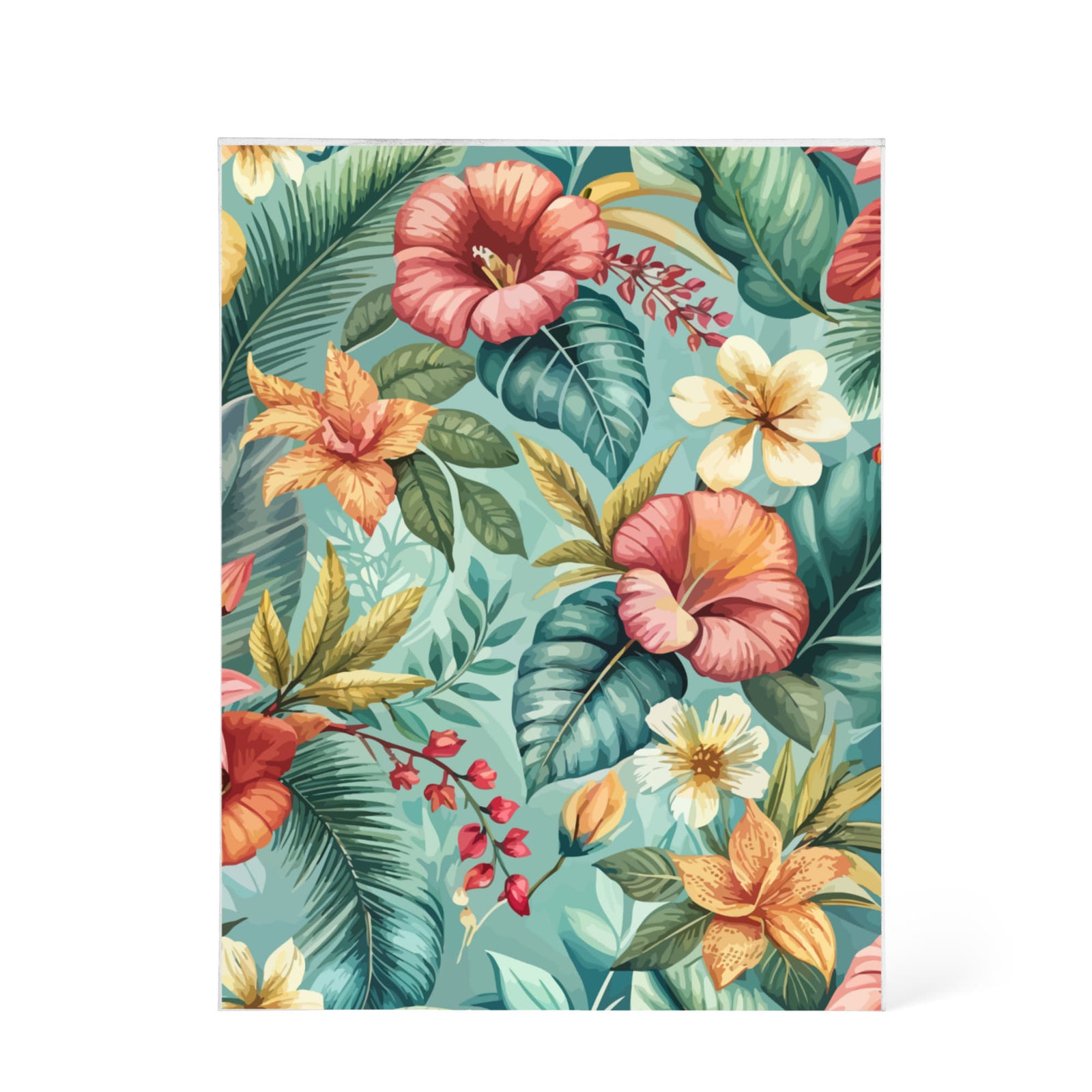 Folk Floral Pattern, Balinese Inspired 06 - 5.25" x 7" Acrylic Block