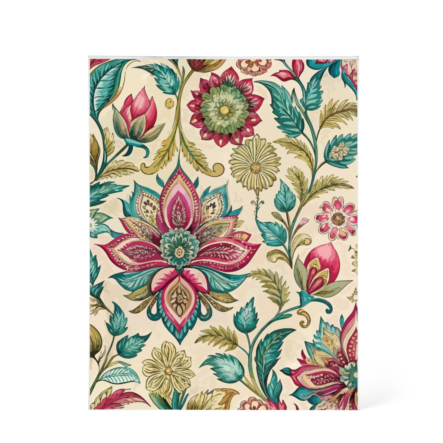 Folk Floral Pattern, Indian Inspired 05 - 5.25" x 7" Acrylic Block