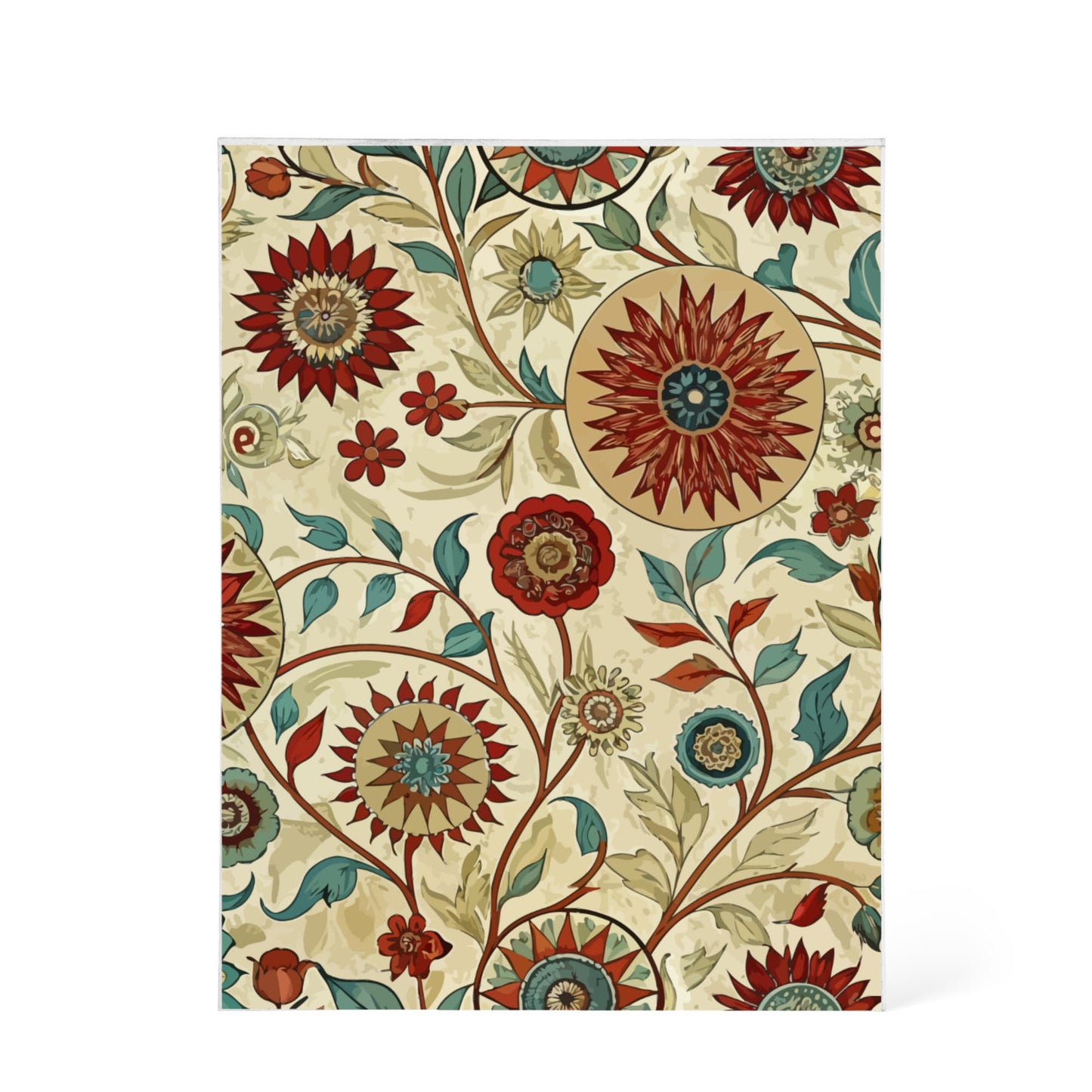 Folk Floral Pattern, Uzbek Inspired 01 - 5.25" x 7" Acrylic Block