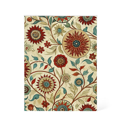 Folk Floral Pattern, Uzbek Inspired 01 - 5.25" x 7" Acrylic Block