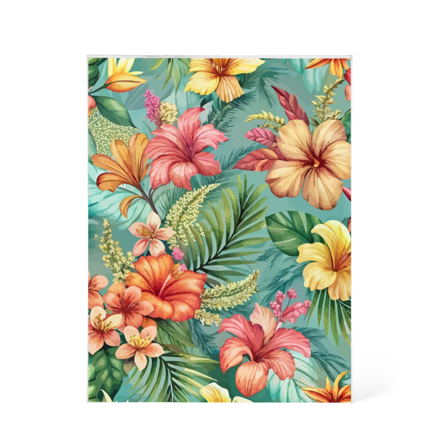 Folk Floral Pattern, Balinese Inspired 03 - 5.25" x 7" Acrylic Block