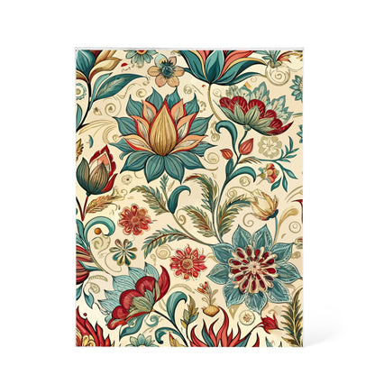 Folk Floral Pattern, Indian Inspired 08 - 5.25" x 7" Acrylic Block