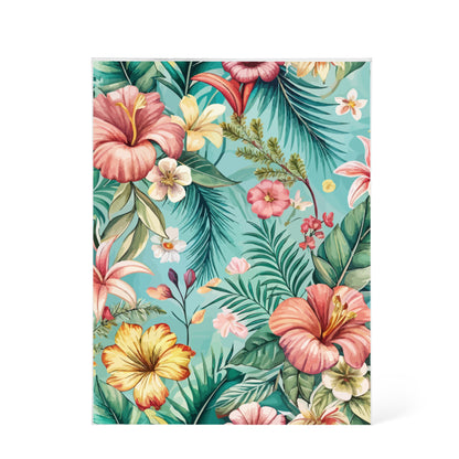 Folk Floral Pattern, Balinese Inspired 02 - 5.25" x 7" Acrylic Block