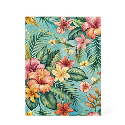 Folk Floral Pattern, Balinese Inspired 01 - 5.25" x 7" Acrylic Block