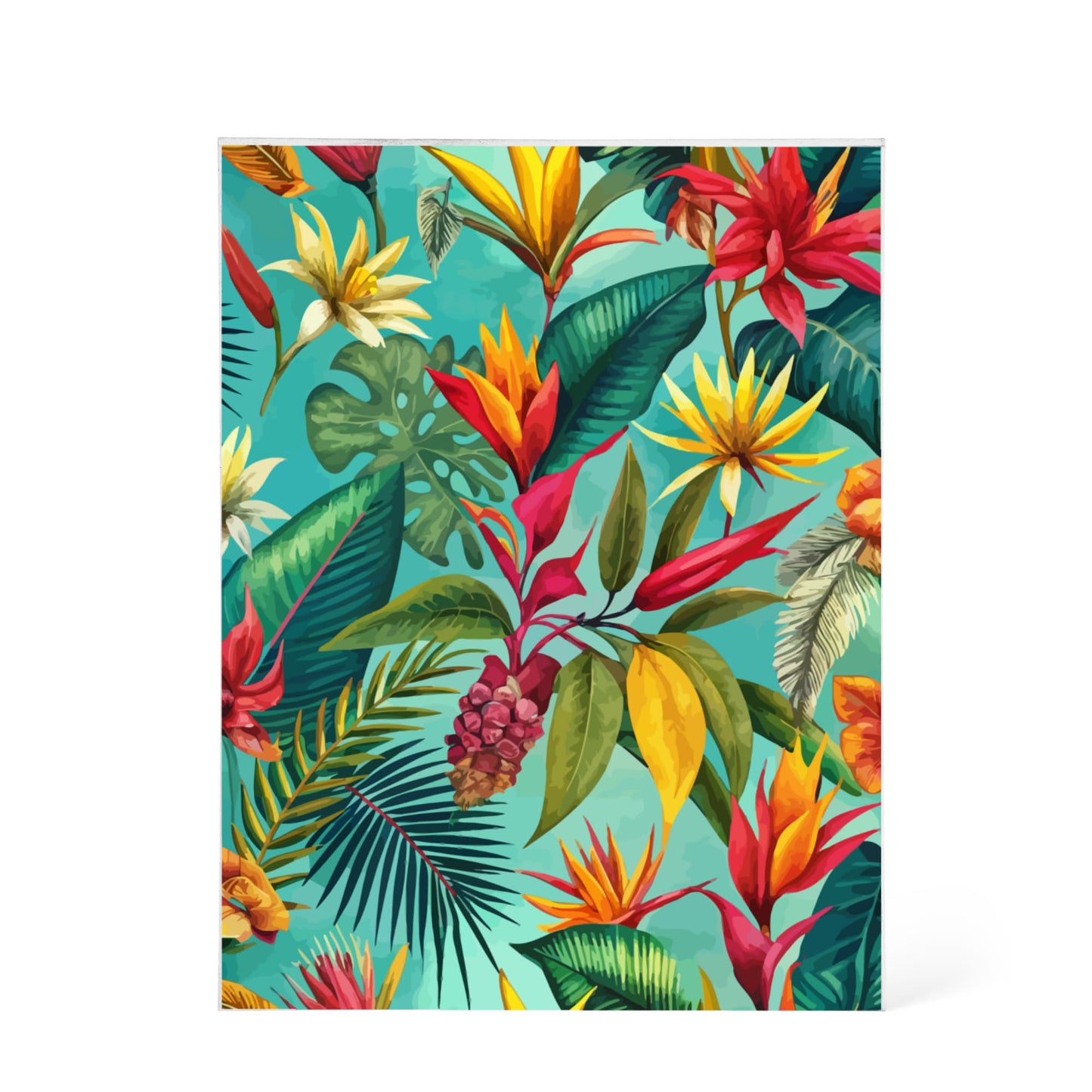Folk Floral Pattern, Brazilian Inspired 03 - 5.25" x 7" Acrylic Block