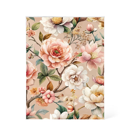 Folk Floral Pattern, Japanese Inspired 04 - 5.25" x 7" Acrylic Block