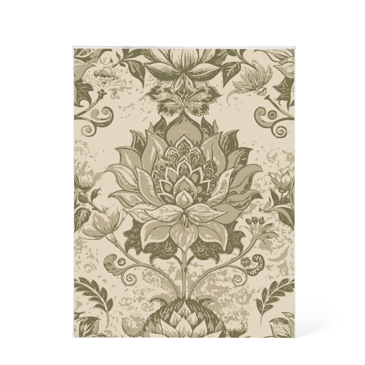 Folk Floral Pattern, Nepalese Inspired 01 - 5.25" x 7" Acrylic Block