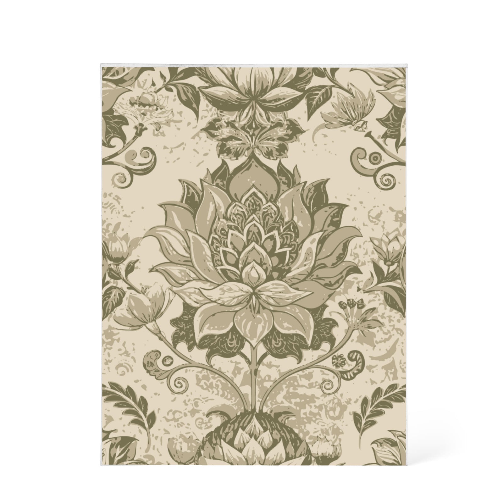Folk Floral Pattern, Nepalese Inspired 01 - 5.25" x 7" Acrylic Block