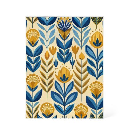 Folk Floral Pattern, Scandinavian Inspired 02 - 5.25" x 7" Acrylic Block