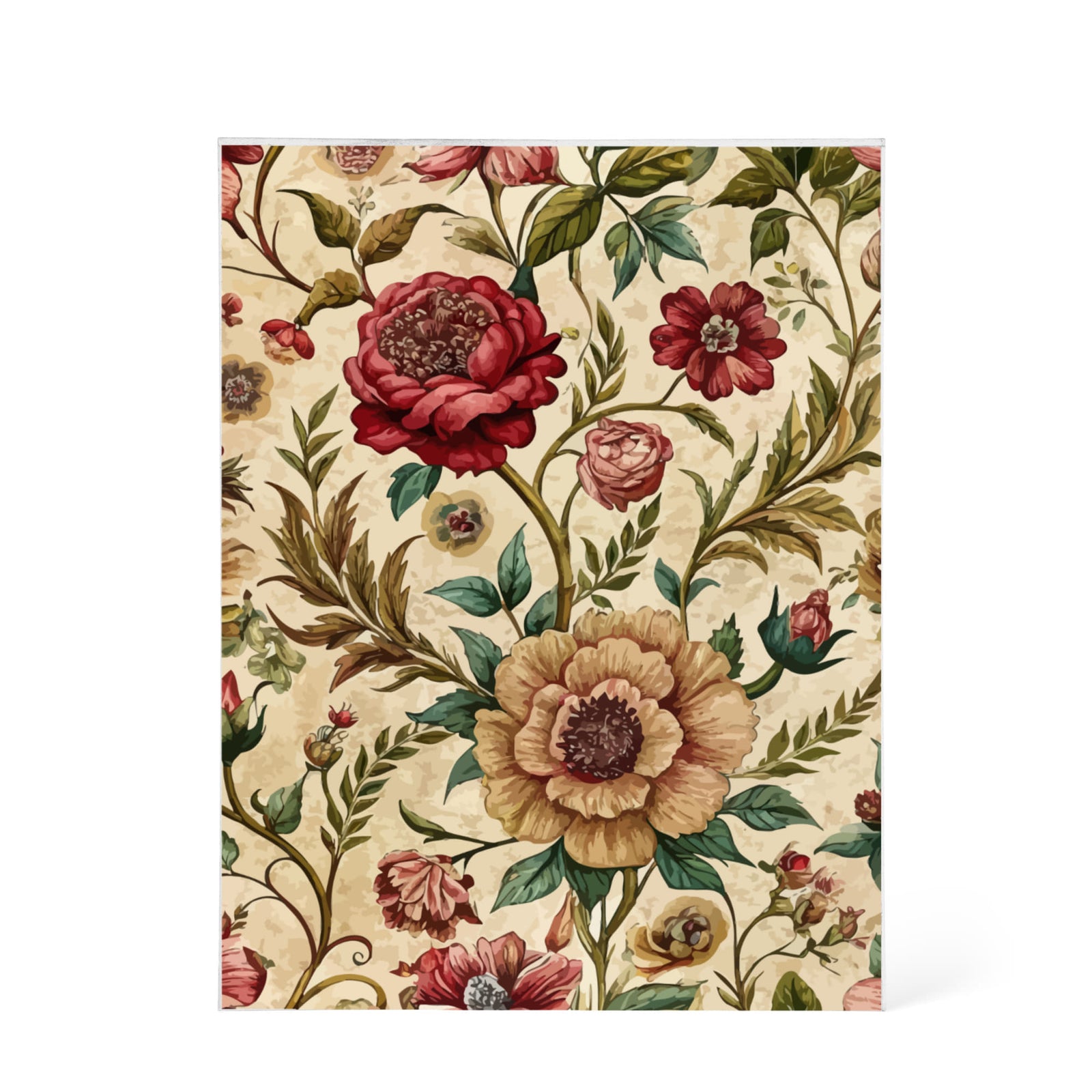Folk Floral Pattern, Iranian Inspired 04 - 5.25" x 7" Acrylic Block