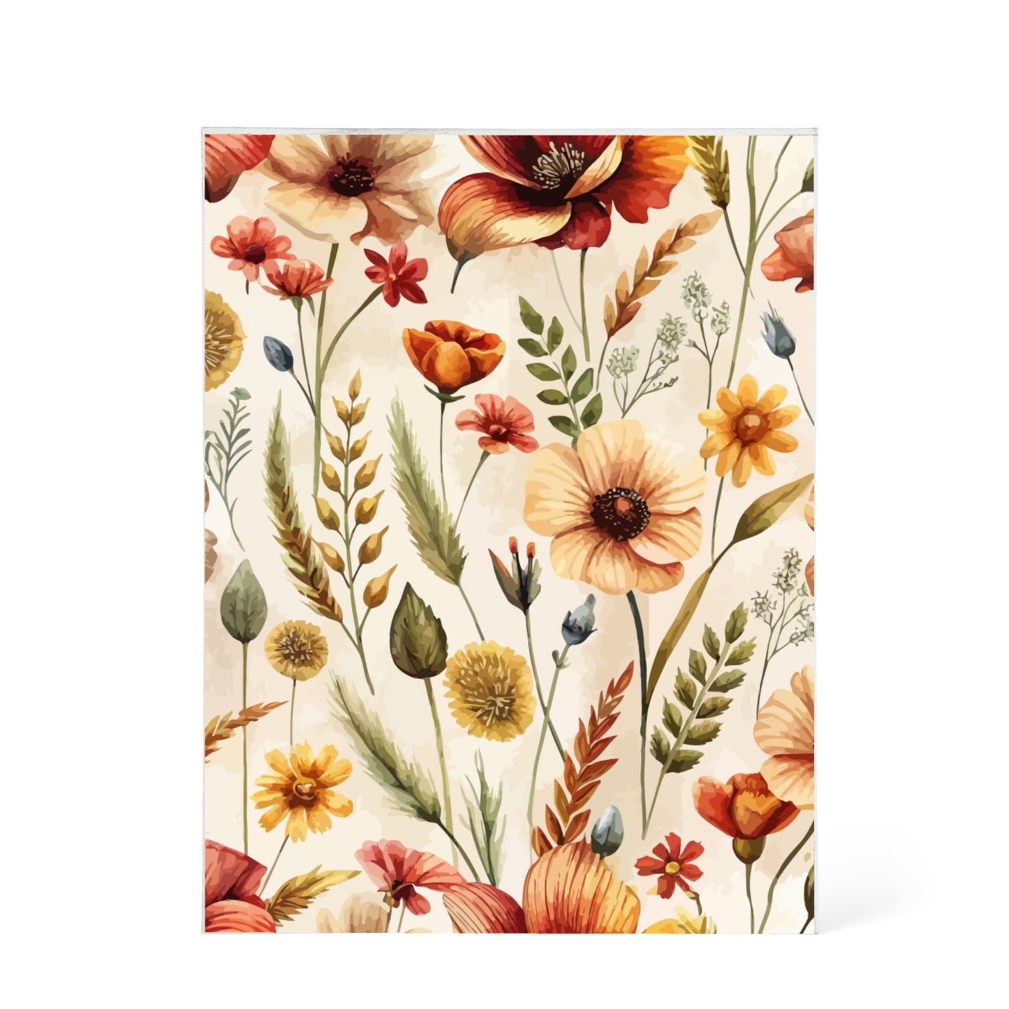 Folk Floral Pattern, Czech Inspired 01 - 5.25" x 7" Acrylic Block