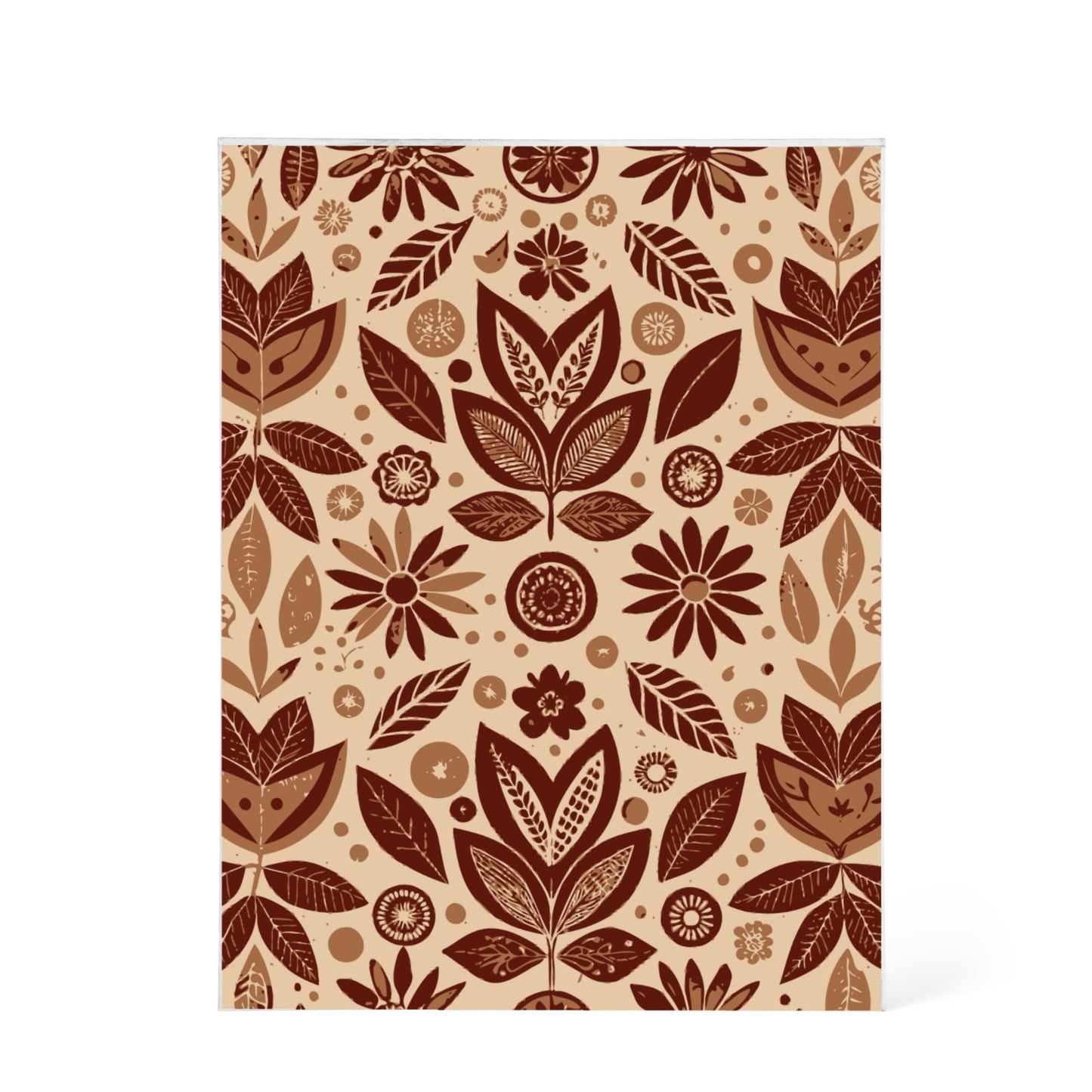 Folk Floral Pattern, Aztec Inspired 02 - 5.25" x 7" Acrylic Block