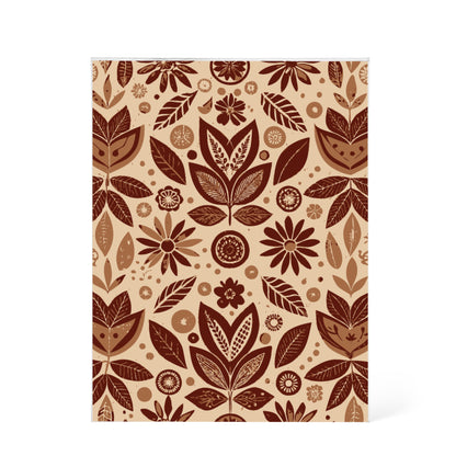 Folk Floral Pattern, Aztec Inspired 02 - 5.25" x 7" Acrylic Block