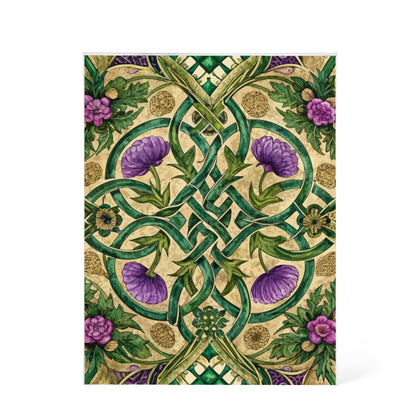 Folk Floral Pattern, Celtic Inspired 04 - 5.25" x 7" Acrylic Block