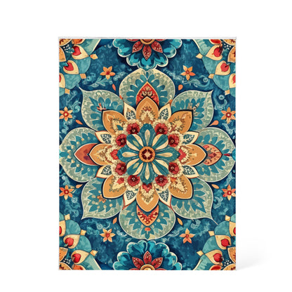 Folk Floral Pattern, Moroccan Inspired 05 - 5.25" x 7" Acrylic Block
