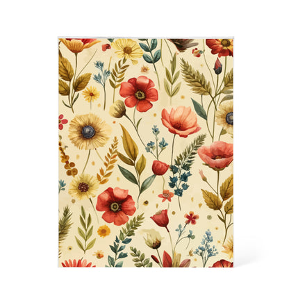 Folk Floral Pattern, Czech Inspired 02 - 5.25" x 7" Acrylic Block
