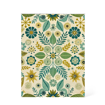 Folk Floral Pattern, Scandinavian Inspired 01 - 5.25" x 7" Acrylic Block