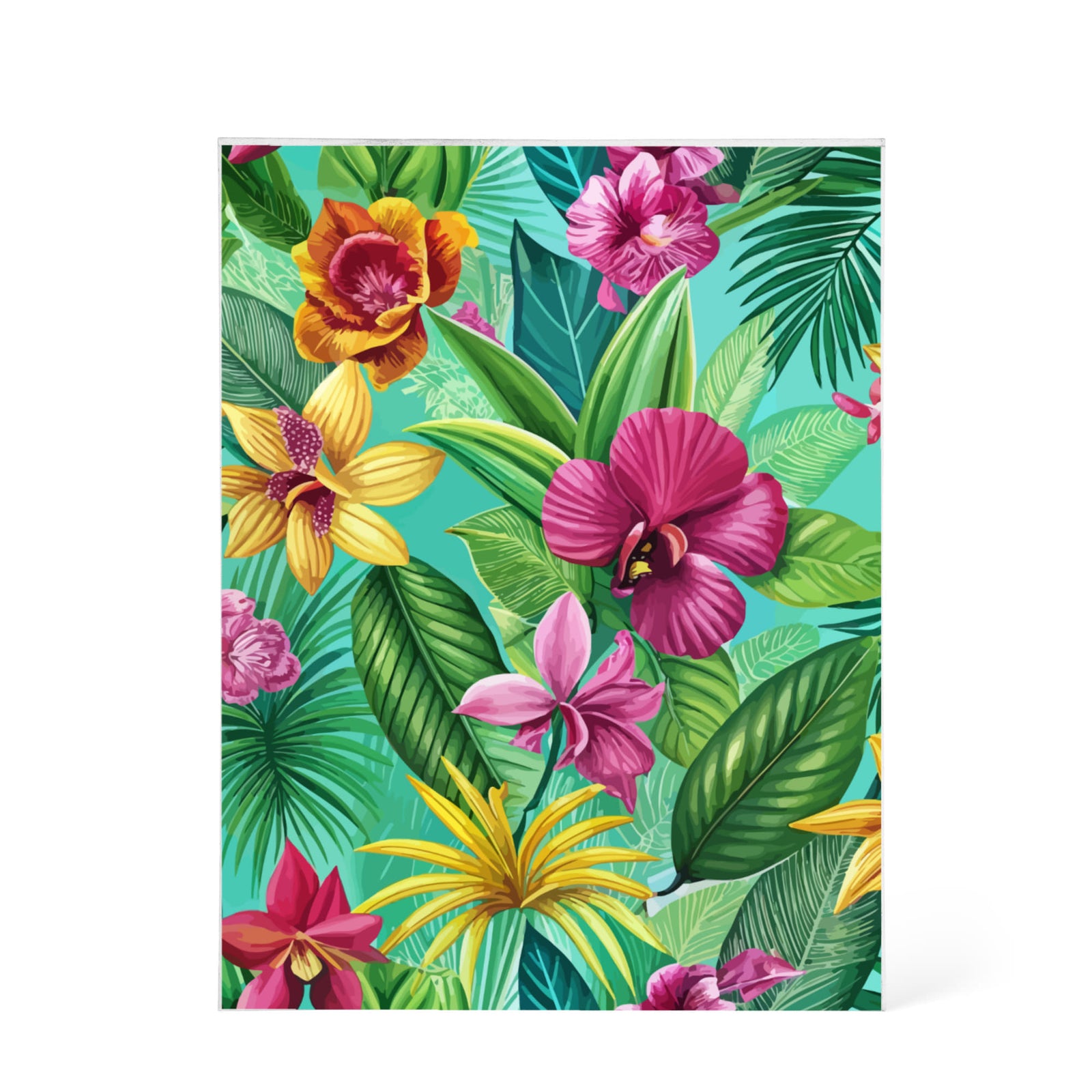 Folk Floral Pattern, Colombian Inspired 01 - 5.25" x 7" Acrylic Block