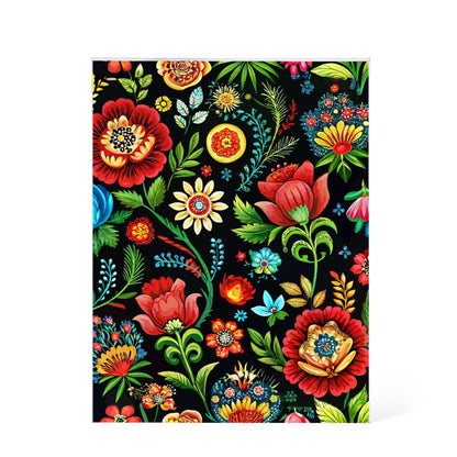 Folk Floral Pattern, Hungarian Inspired 07 - 5.25" x 7" Acrylic Block