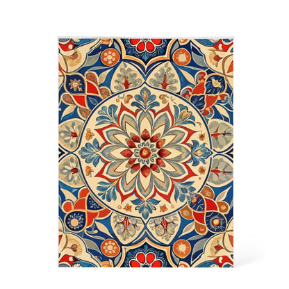 Folk Floral Pattern, Moroccan Inspired 01 - 5.25" x 7" Acrylic Block
