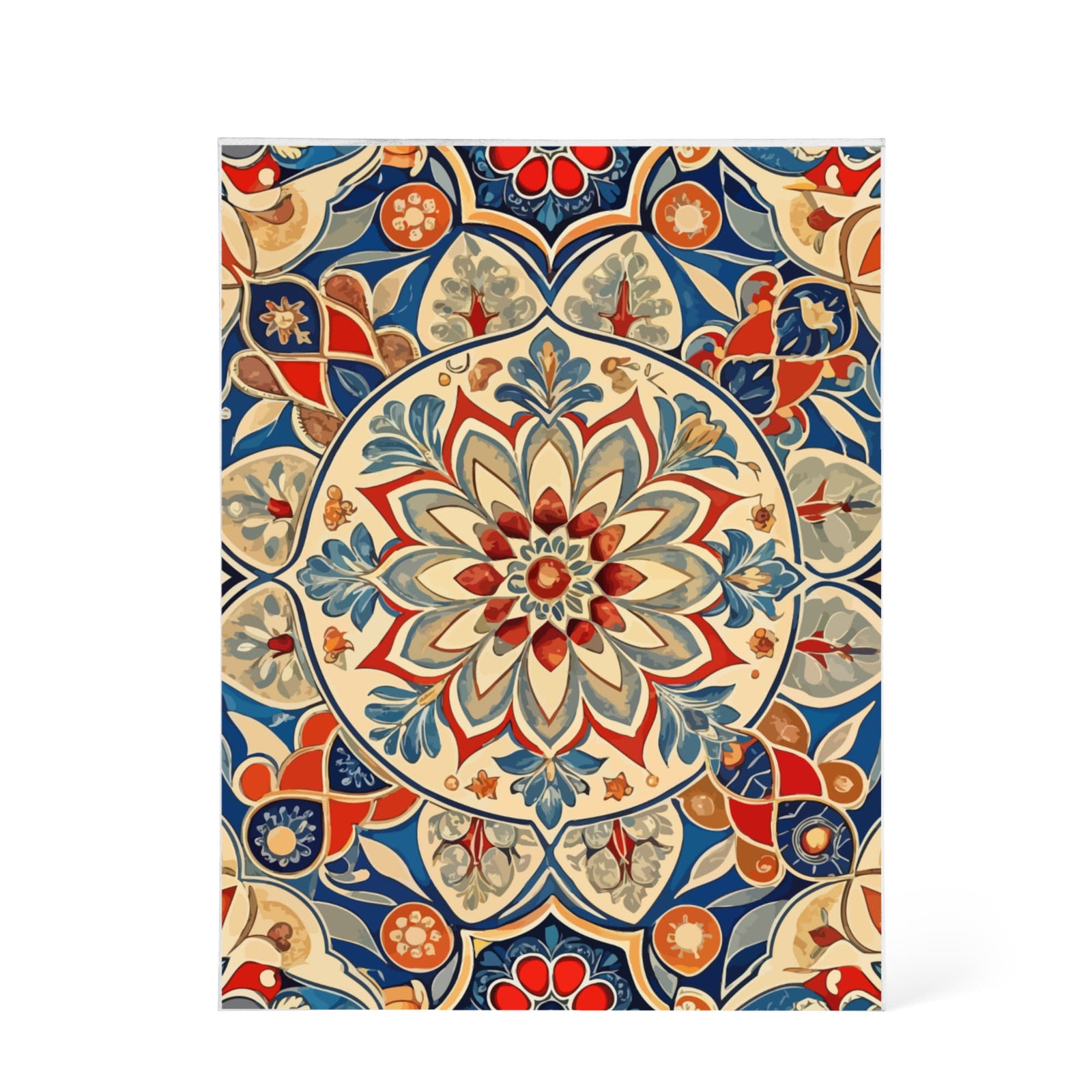 Folk Floral Pattern, Moroccan Inspired 01 - 5.25" x 7" Acrylic Block