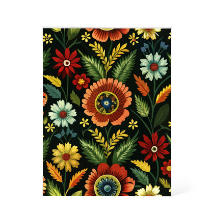 Folk Floral Pattern, Serbian Inspired 02 - 5.25" x 7" Acrylic Block