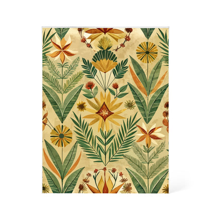 Folk Floral Pattern, Kenyan Inspired 02 - 5.25" x 7" Acrylic Block