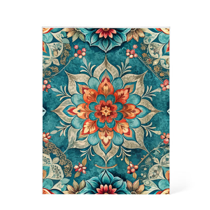Folk Floral Pattern, Moroccan Inspired 04 - 5.25" x 7" Acrylic Block