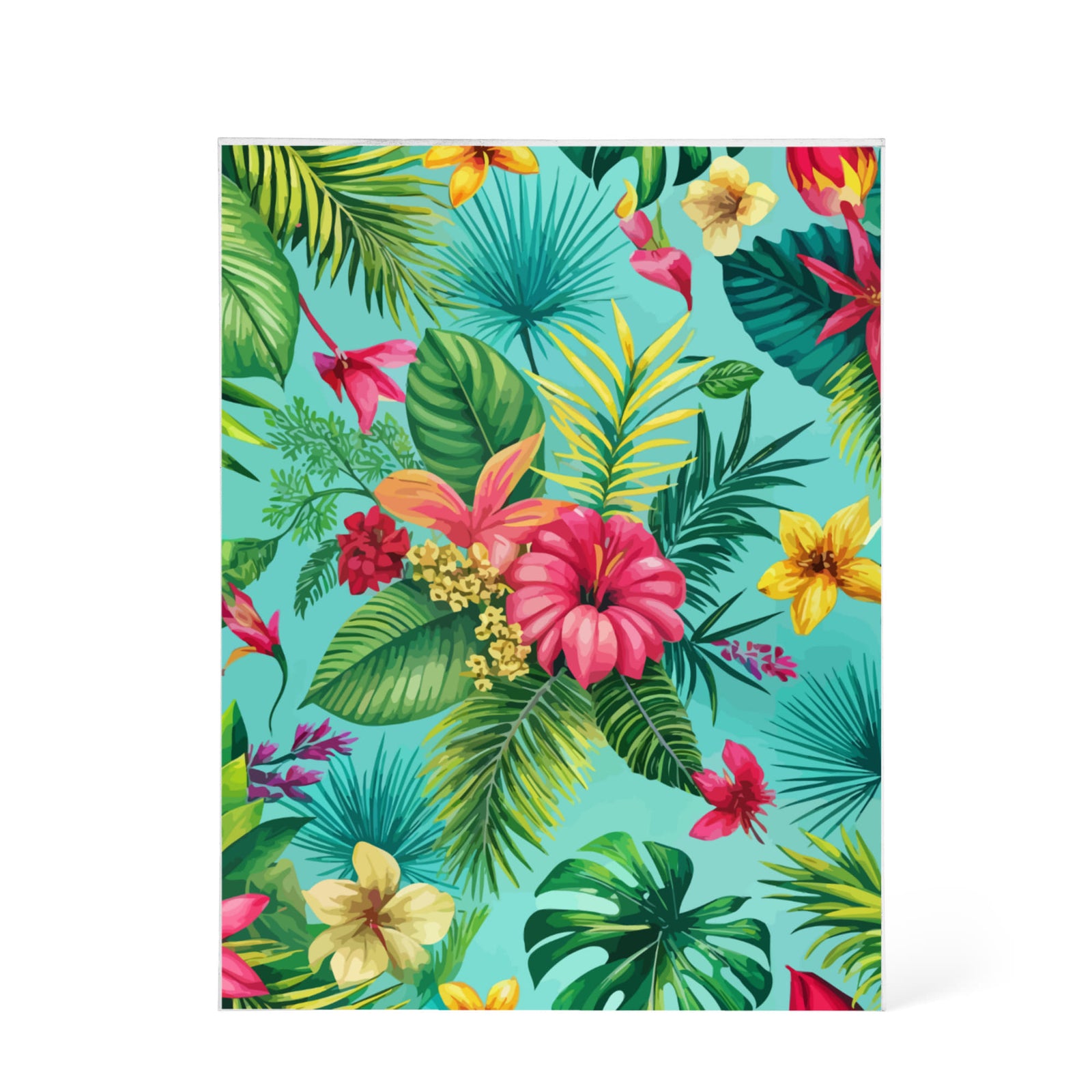 Folk Floral Pattern, Brazilian Inspired 04 - 5.25" x 7" Acrylic Block
