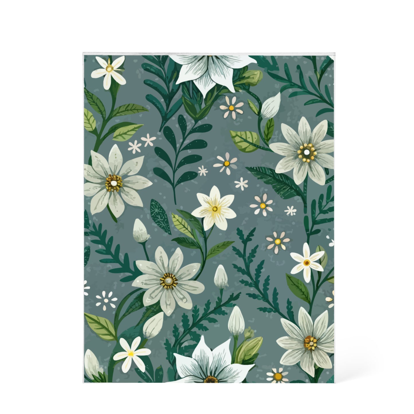 Folk Floral Pattern, Alpine Inspired 05 - 5.25" x 7" Acrylic Block