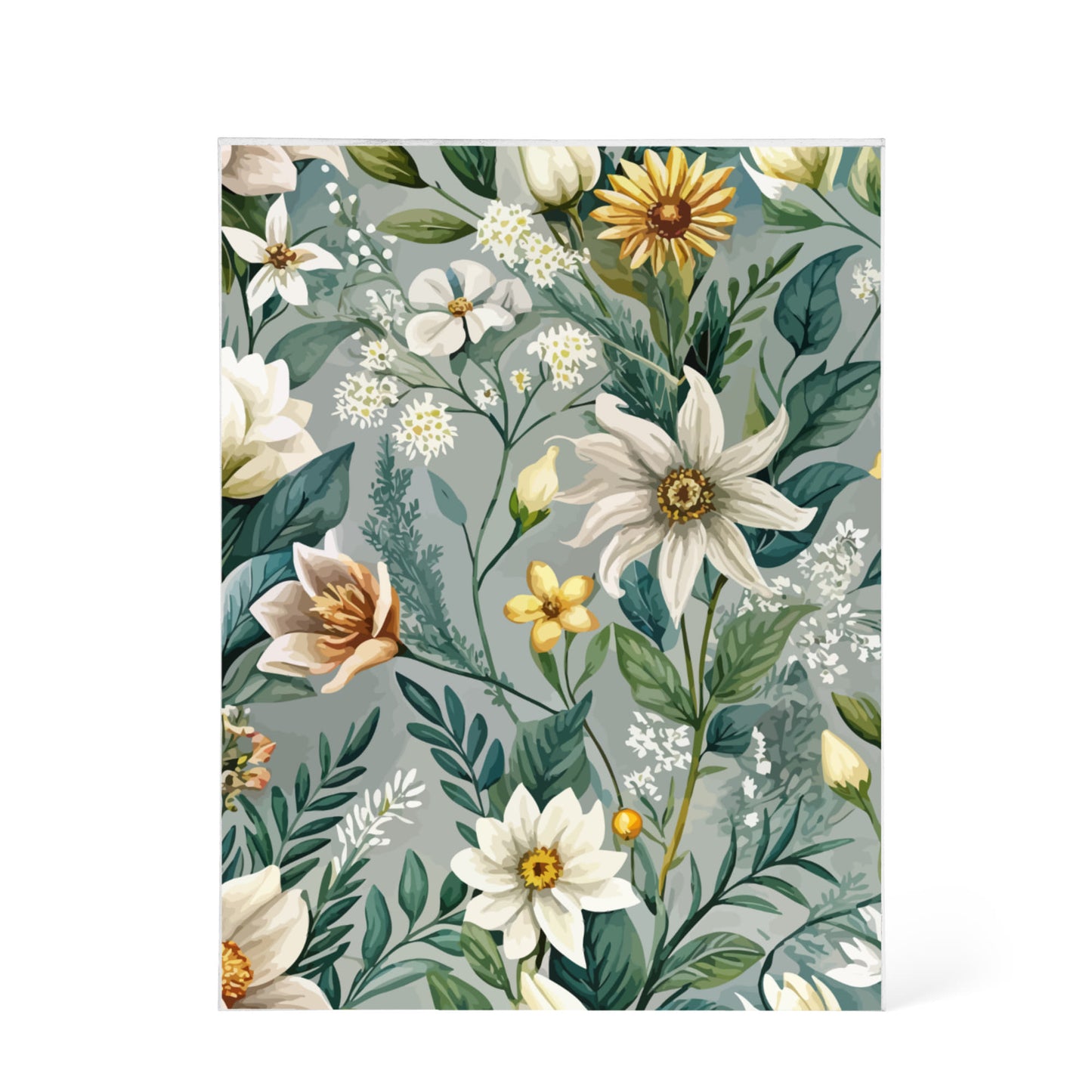 Folk Floral Pattern, Alpine Inspired 03 - 5.25" x 7" Acrylic Block