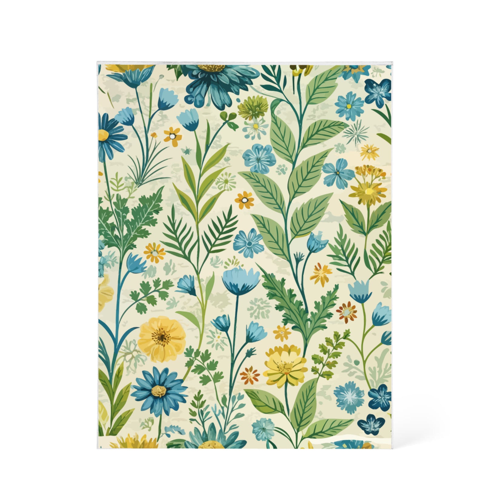 Folk Floral Pattern, Baltic Inspired 01 - 5.25" x 7" Acrylic Block