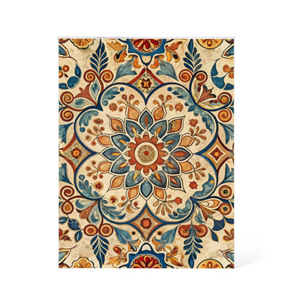Folk Floral Pattern, Moroccan Inspired 06 - 5.25" x 7" Acrylic Block