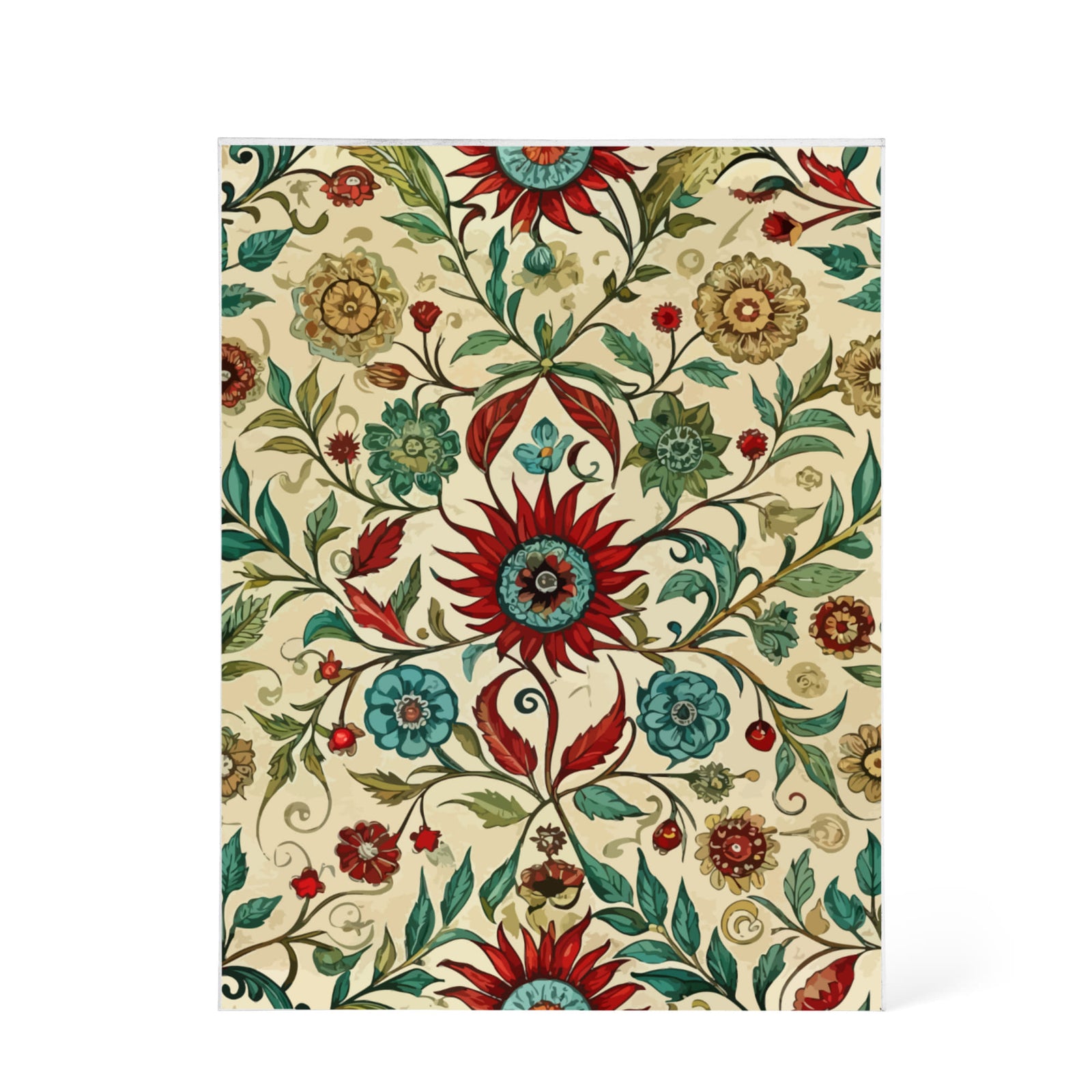 Folk Floral Pattern, Uzbek Inspired 02 - 5.25" x 7" Acrylic Block