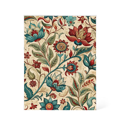 Folk Floral Pattern, Indian Inspired 03 - 5.25" x 7" Acrylic Block