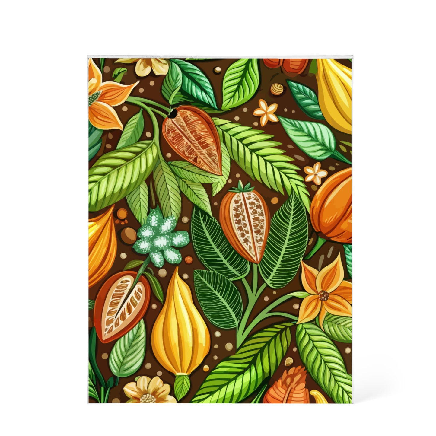 Folk Floral Pattern, Mayan Inspired 01 - 5.25" x 7" Acrylic Block