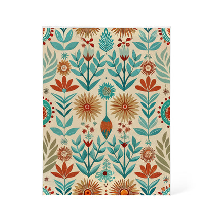 Folk Floral Pattern, Native American Inspired 04 - 5.25" x 7" Acrylic Block