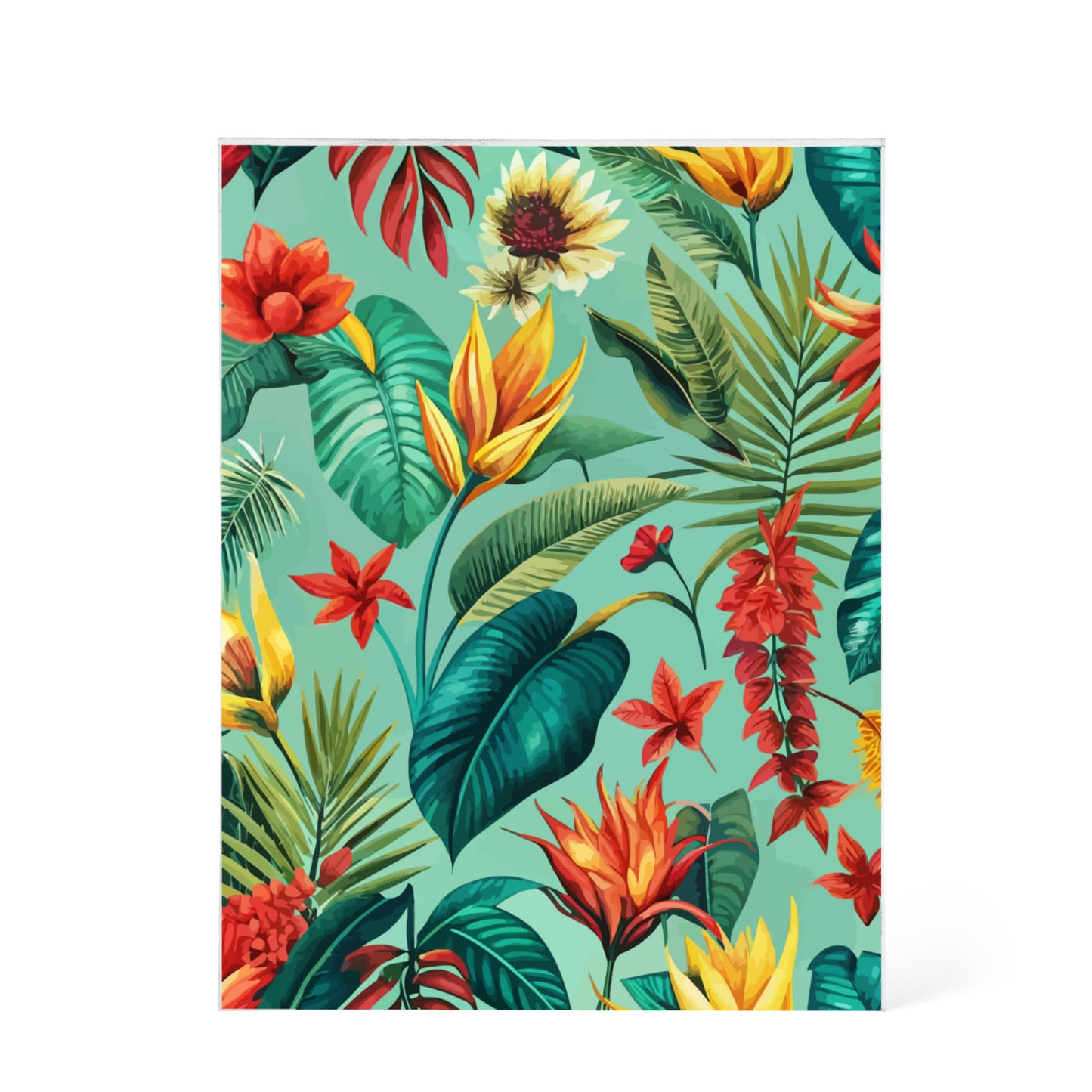Folk Floral Pattern, Brazilian Inspired 02 - 5.25" x 7" Acrylic Block