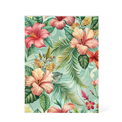 Folk Floral Pattern, Balinese Inspired 04 - 5.25" x 7" Acrylic Block