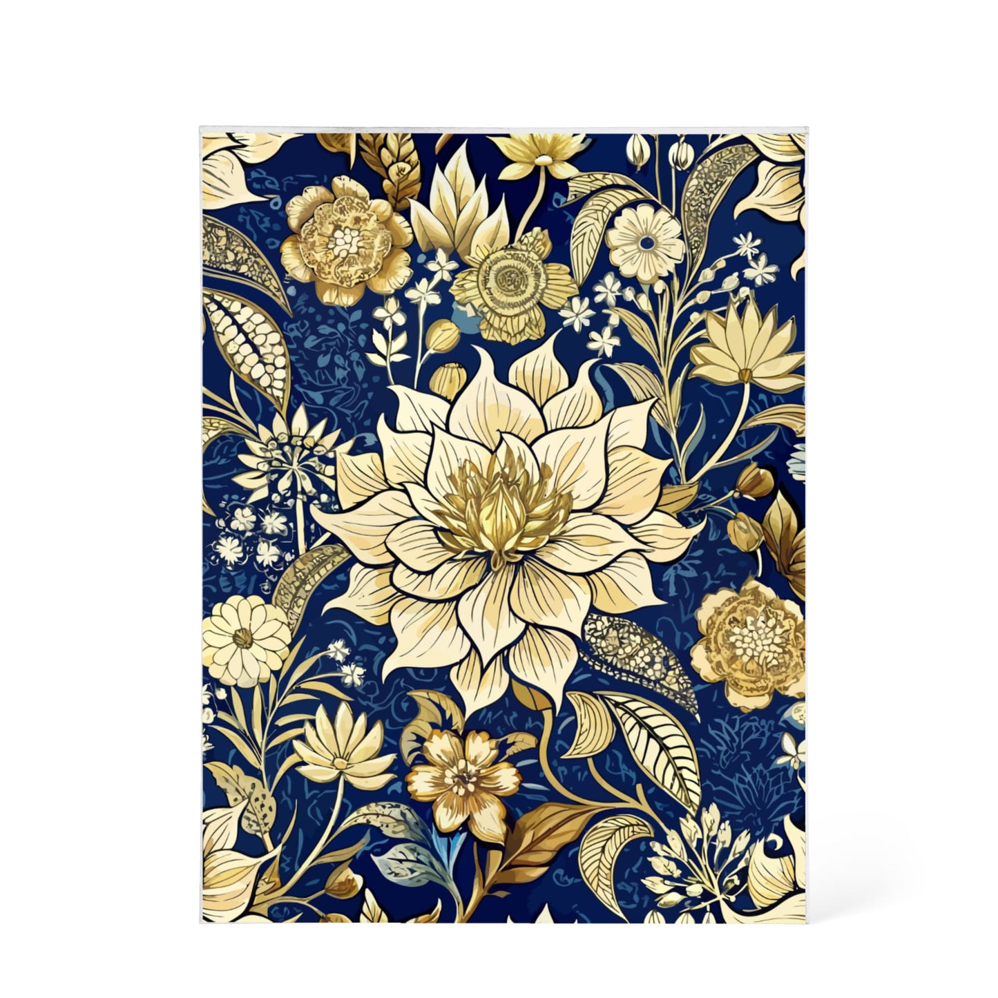 Folk Floral Pattern, Indonesian Inspired 01 - 5.25" x 7" Acrylic Block