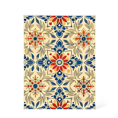 Folk Floral Pattern, Moroccan Inspired 07 - 5.25" x 7" Acrylic Block
