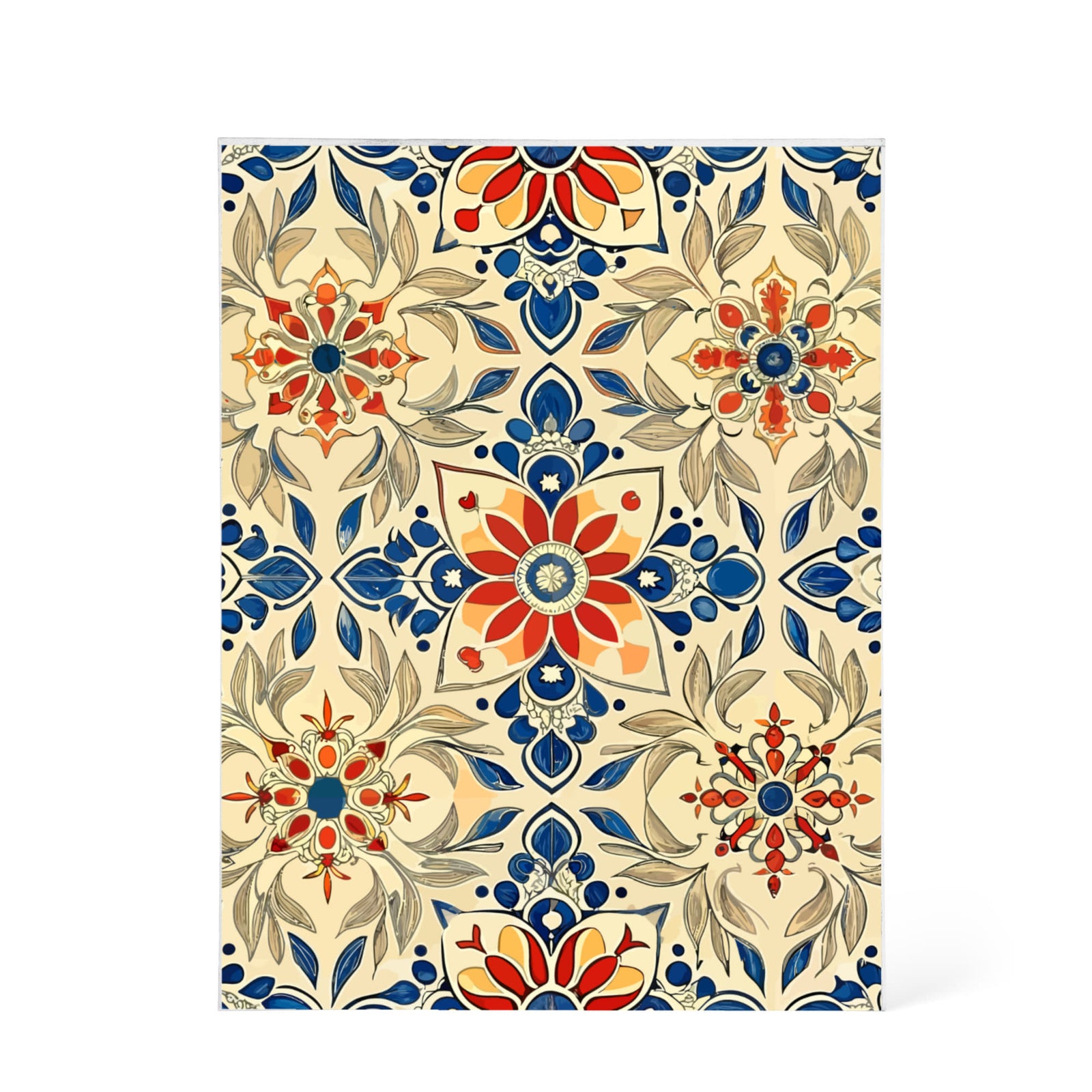 Folk Floral Pattern, Moroccan Inspired 07 - 5.25" x 7" Acrylic Block